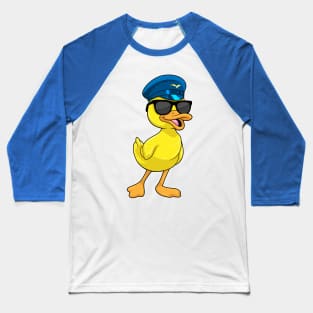 Duck as Pilot with Pilot hat Baseball T-Shirt